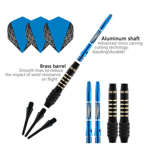 3Pcs Professional Competition Aluminium Shaft Soft Needle Tip Darts Set With Case